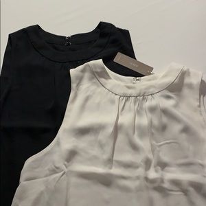 JCrew Hana Tops- Black & Ivory 6 NWT 2-for-1 deal
